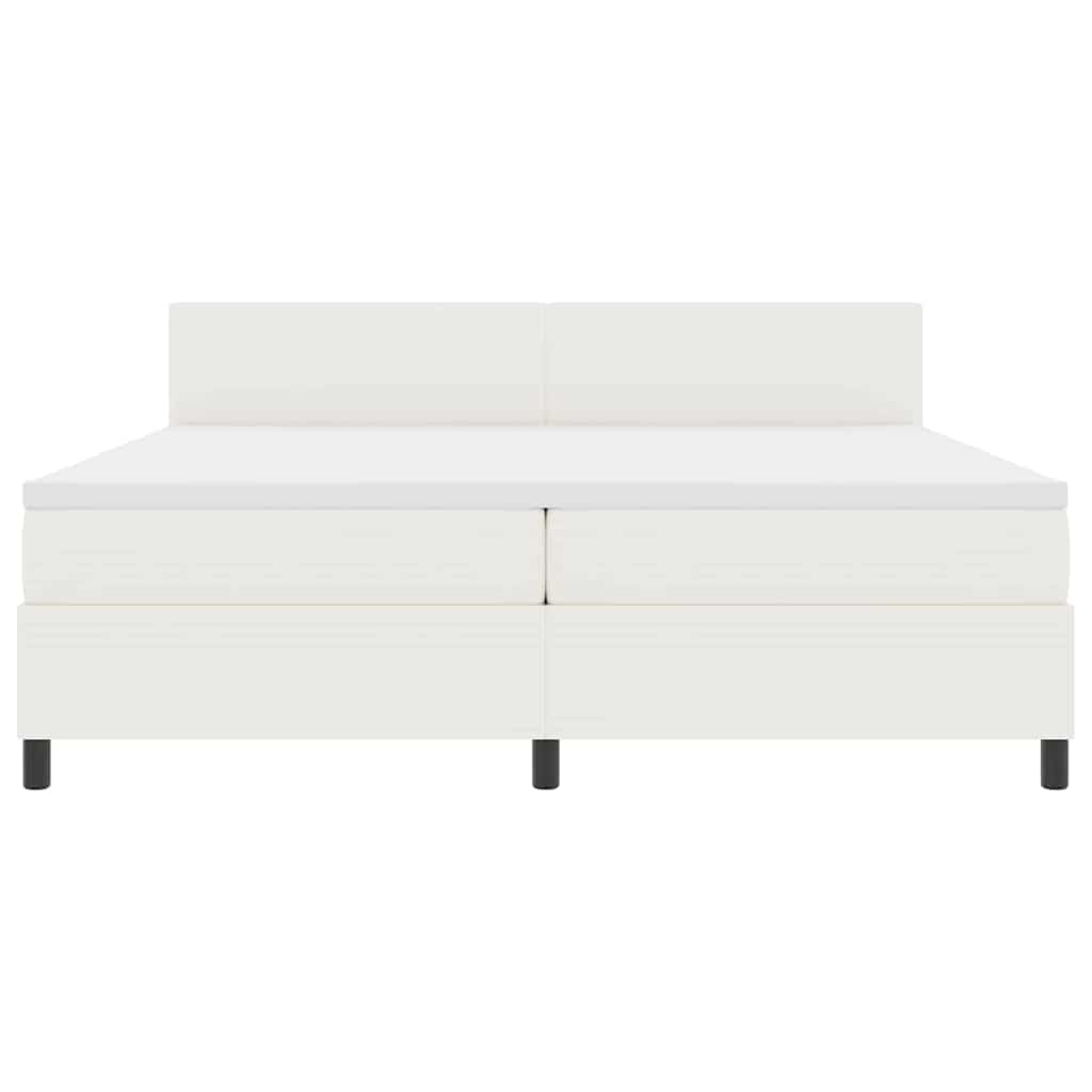Lit à ressorts avec tête de lit Crème et Blanc 200 x 200 cm - XIOS