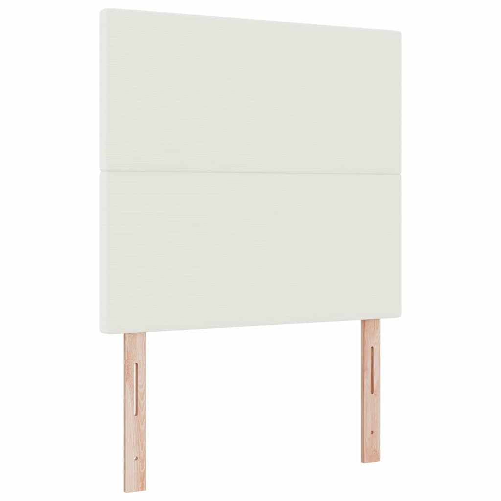 Lit à ressorts avec tête de lit Crème et Blanc 80 x 200 cm