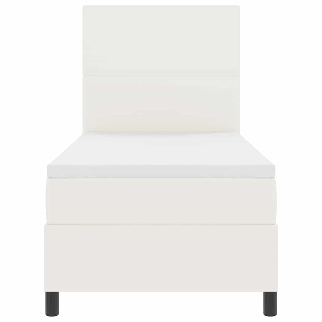 Lit à ressorts avec tête de lit Crème et Blanc 80 x 200 cm
