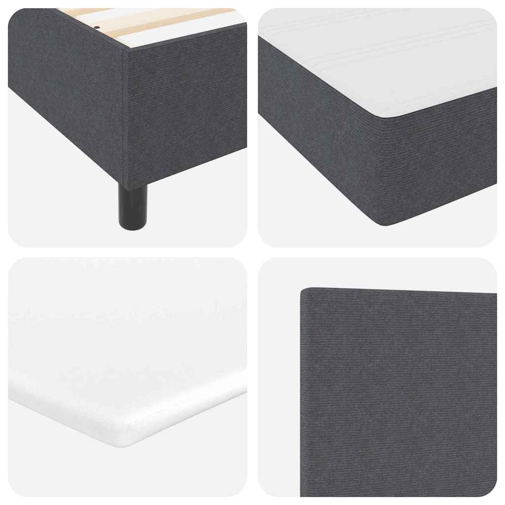 Lit à ressorts Gris foncé et blanc 120 x 200 cm