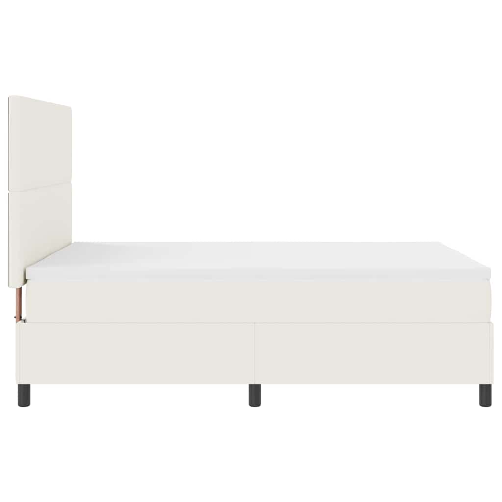 Lit à ressorts avec tête de lit Crème et Blanc 140 x 190 cm - XIOS