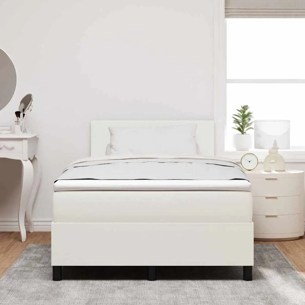 Lit à ressort LED avec tête de lit Crème et Blanc 120 x 200 cm - XIOS
