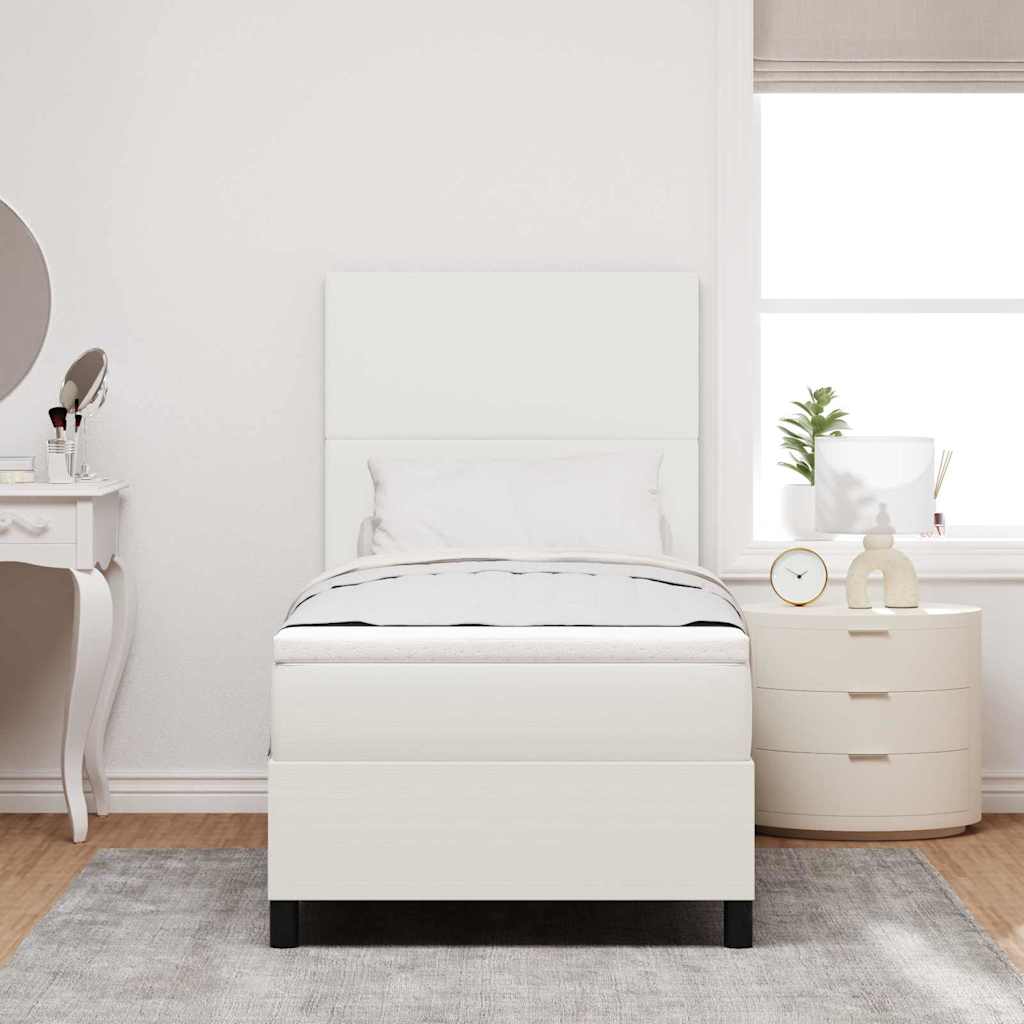 Lit à ressort LED avec tête de lit Crème et Blanc 80 x 200 cm