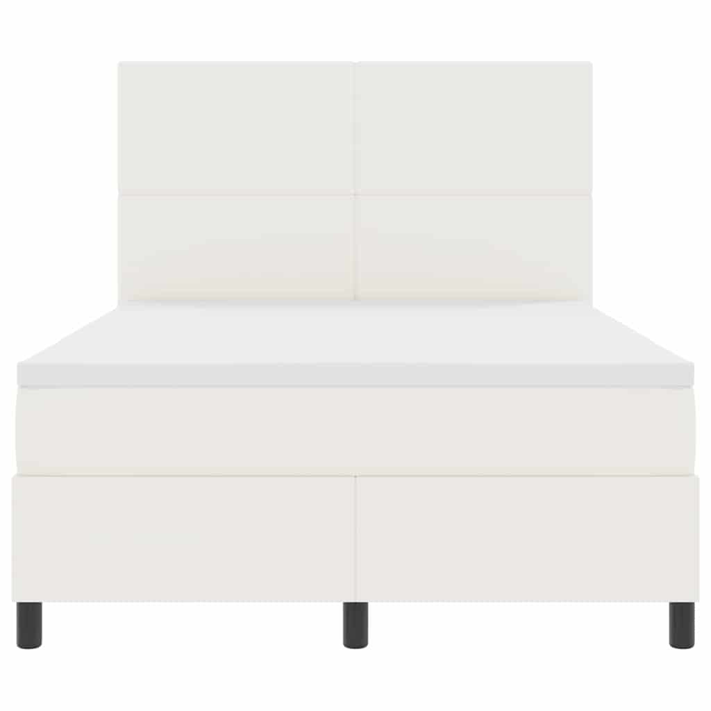 Lit à ressort LED avec tête de lit Crème et Blanc 140 x 190 cm - XIOS