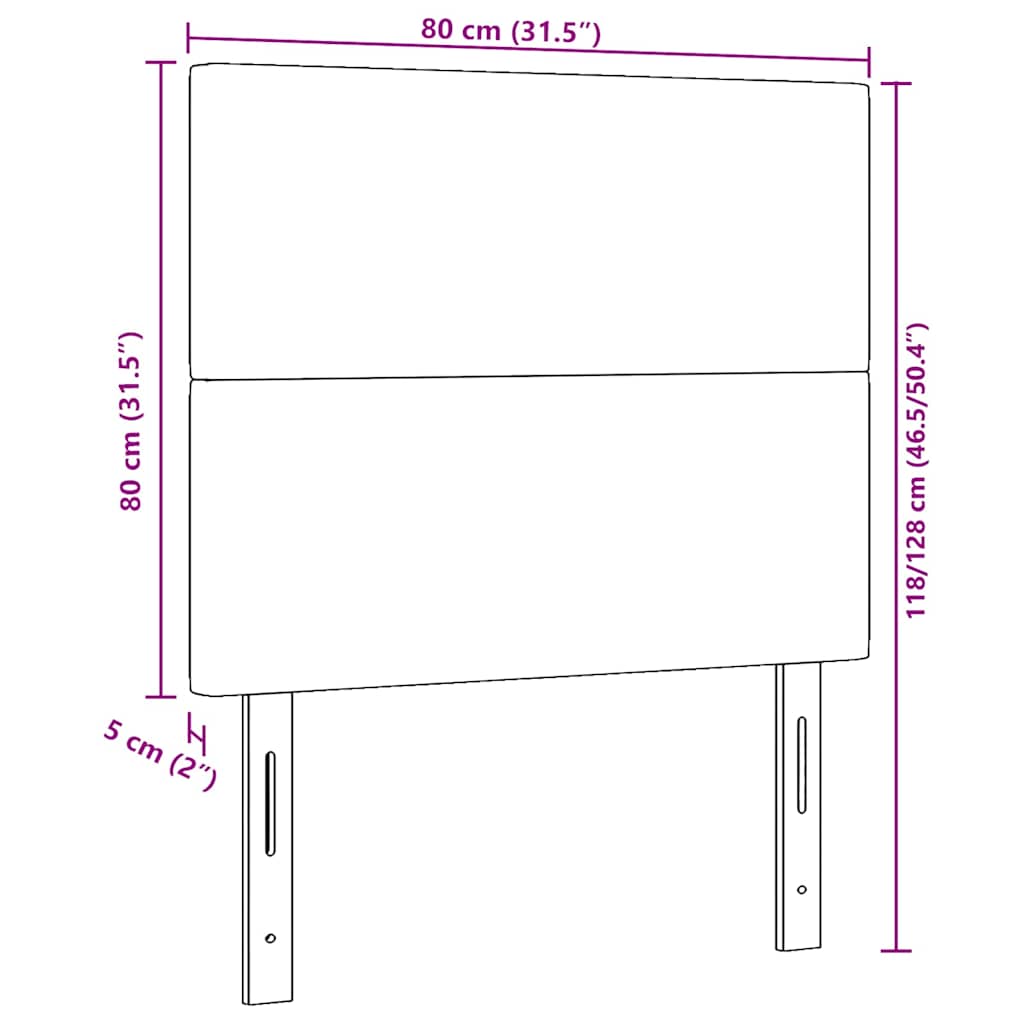 Tête de lit avec tête de lit Gris foncé 80 cm Cuir synthétique - XIOS