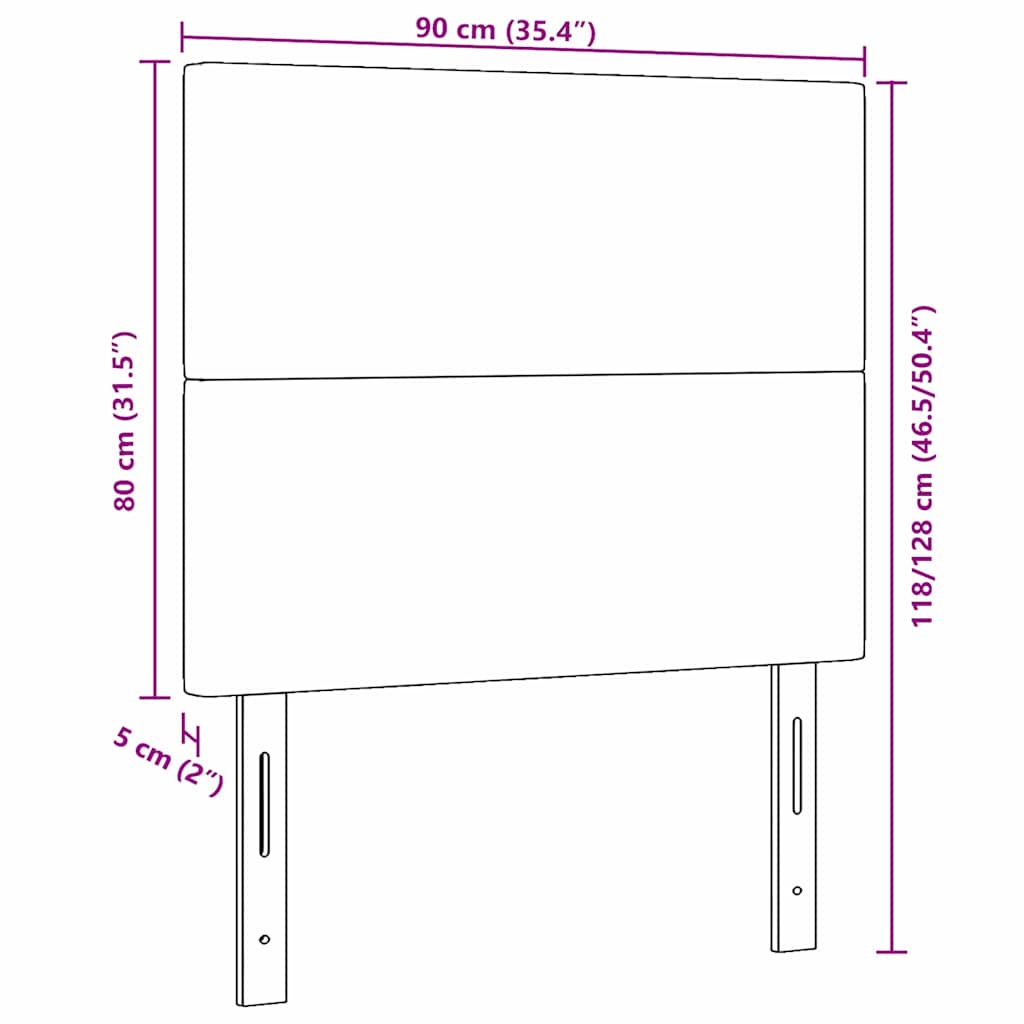 Tête de lit avec tête de lit Gris clair 90 cm Cuir synthétique - XIOS