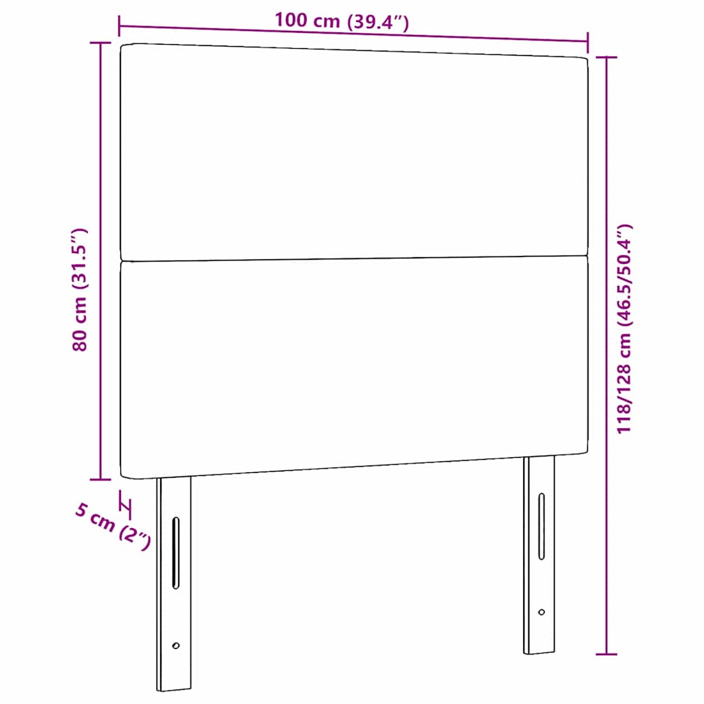 Tête de lit avec tête de lit Gris clair 100 cm Cuir synthétique - XIOS