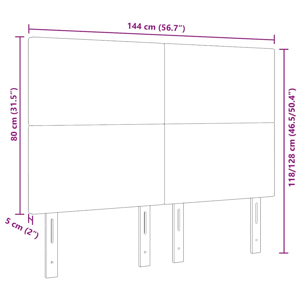 Tête de lit avec tête de lit Crème 144 cm Cuir synthétique - XIOS