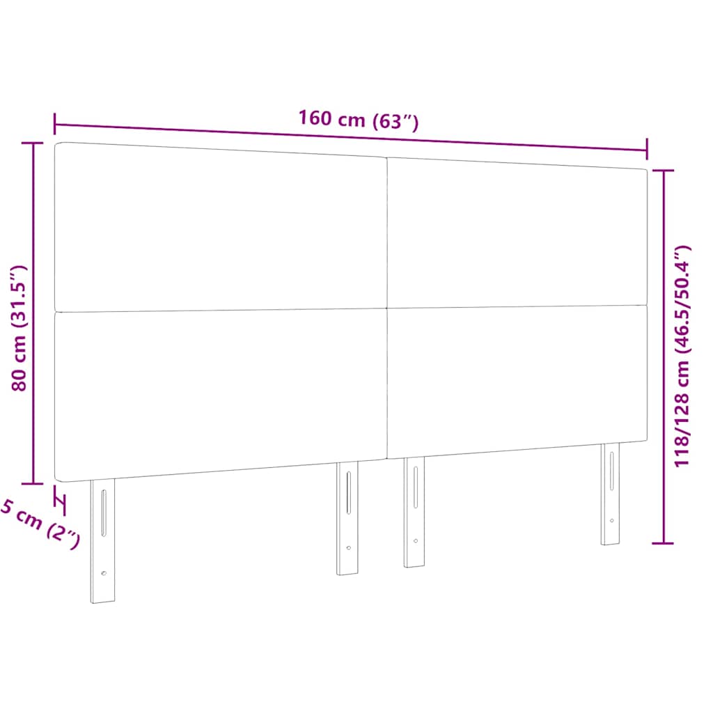 Tête de lit avec tête de lit Gris foncé 160 cm Cuir synthétique - XIOS