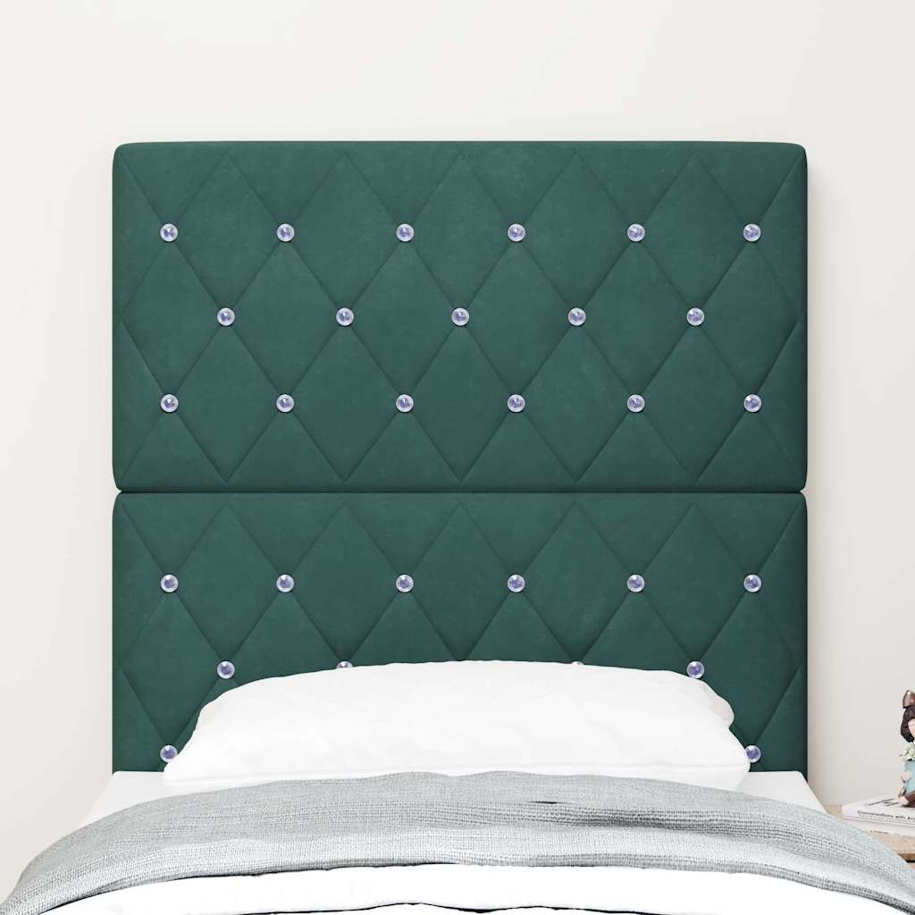 Tête de Lit en Velours Argyle Vert foncé 80 cm Velours - XIOS