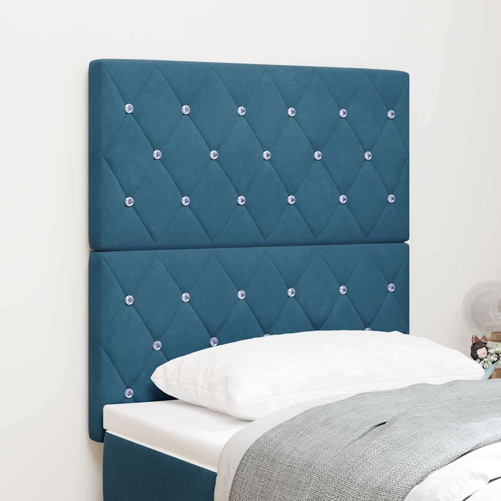 Tête de Lit en Velours Argyle Bleu foncé 80 cm Velours - XIOS