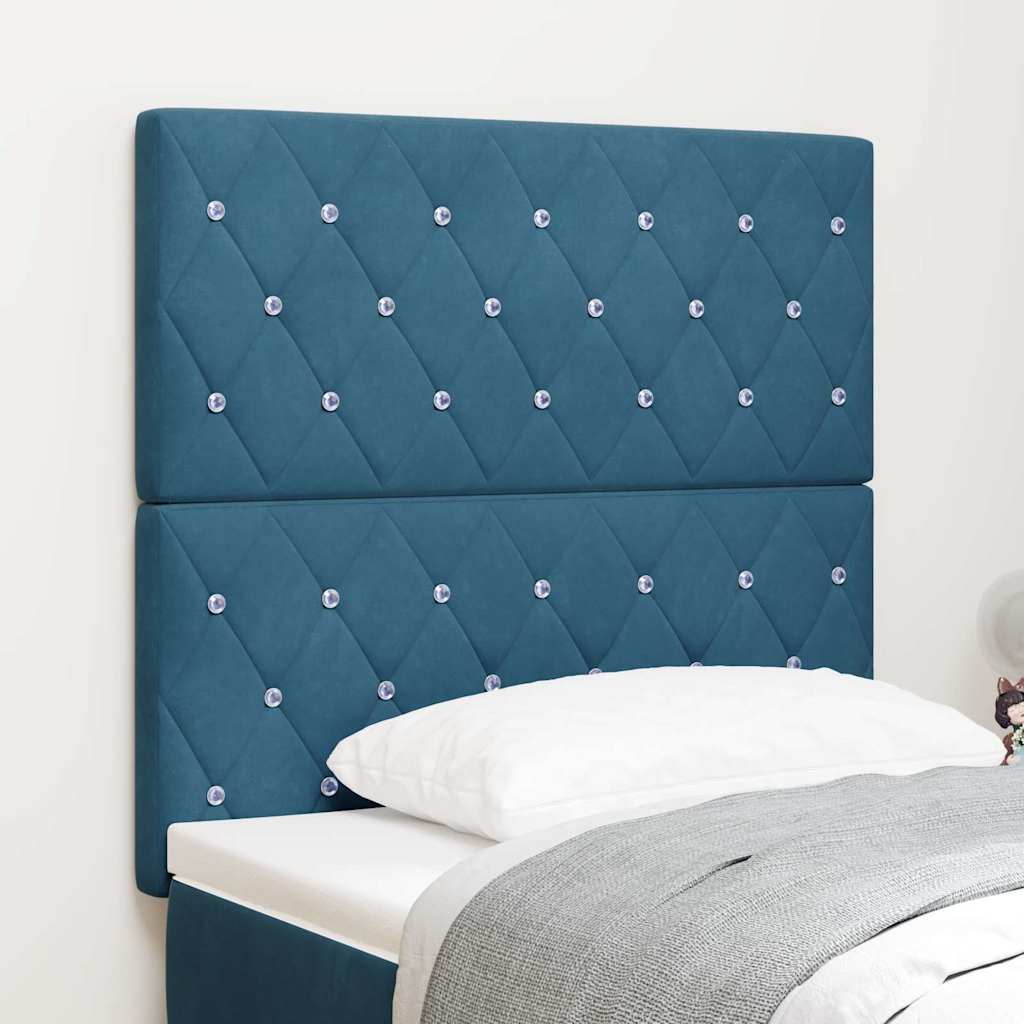 Tête de Lit en Velours Argyle Bleu foncé 100 cm Velours - XIOS