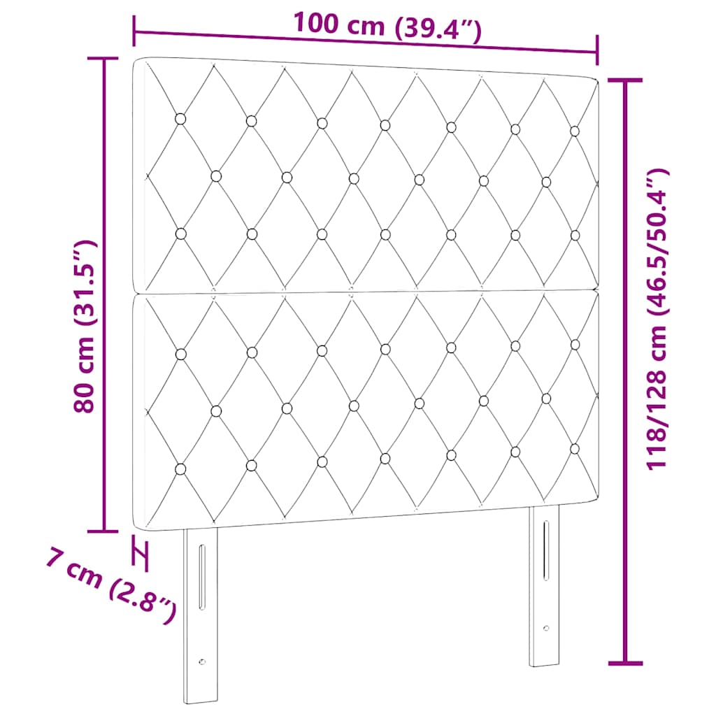 Tête de Lit en Velours Argyle Bleu foncé 100 cm Velours - XIOS