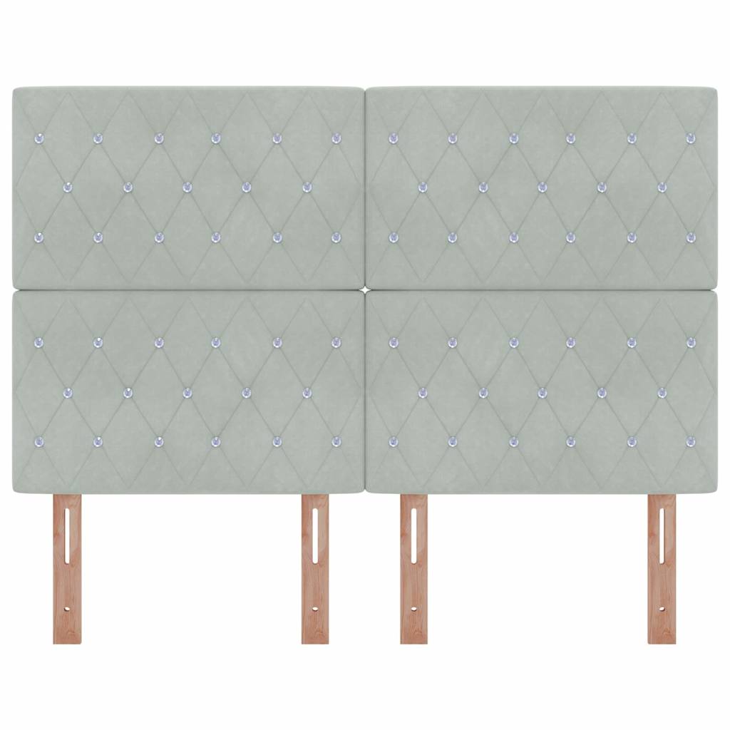 Tête de Lit en Velours Argyle Gris clair 140 cm Velours - XIOS
