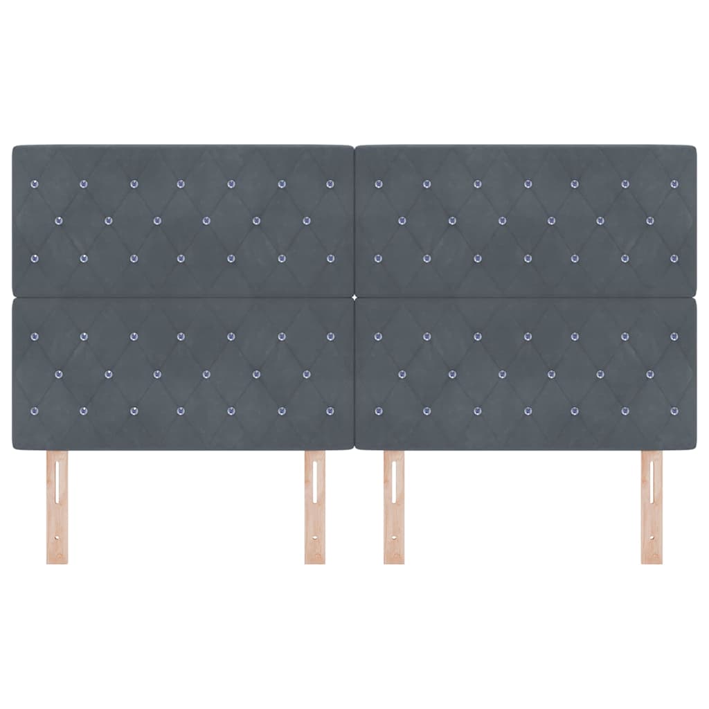 Tête de lit avec tête de lit Gris foncé 180 cm Cuir synthétique - XIOS