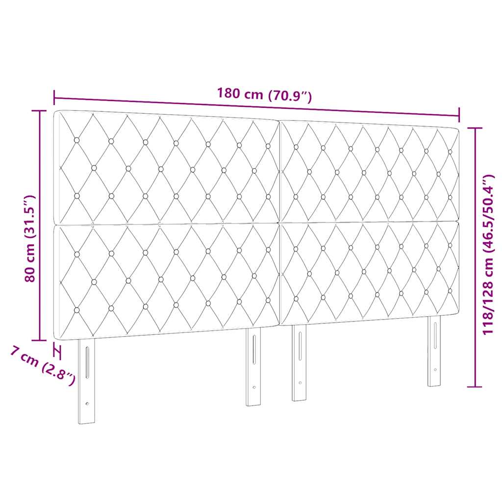 Tête de lit avec tête de lit Gris foncé 180 cm Cuir synthétique - XIOS