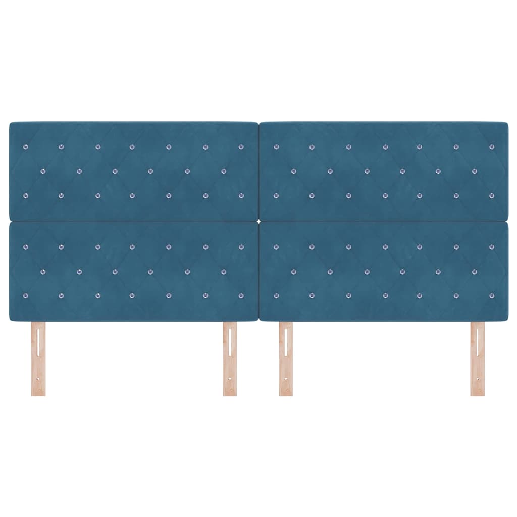 Tête de Lit en Velours Argyle Bleu foncé 200 cm Velours - XIOS