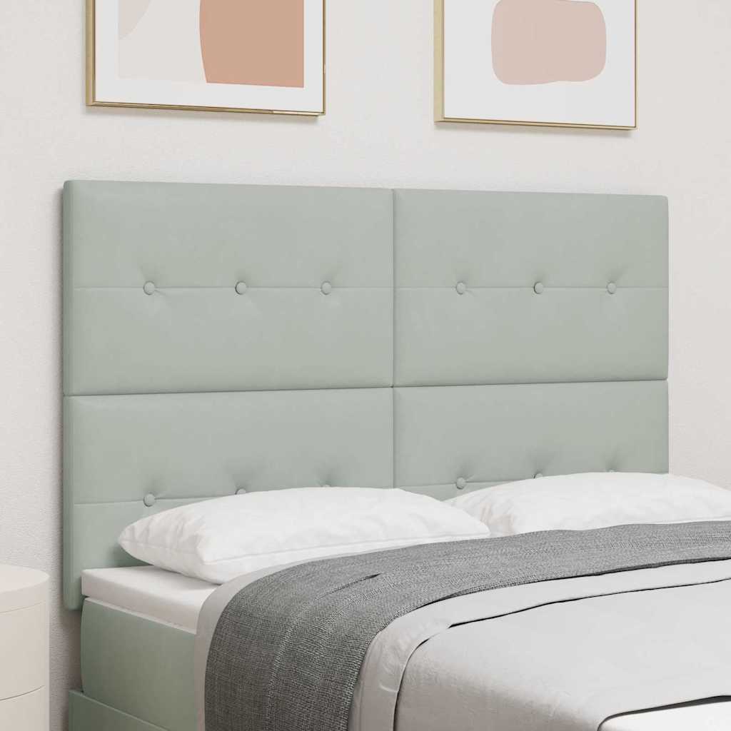 Tête de lit avec tête de lit Gris clair 144 cm Cuir synthétique - XIOS