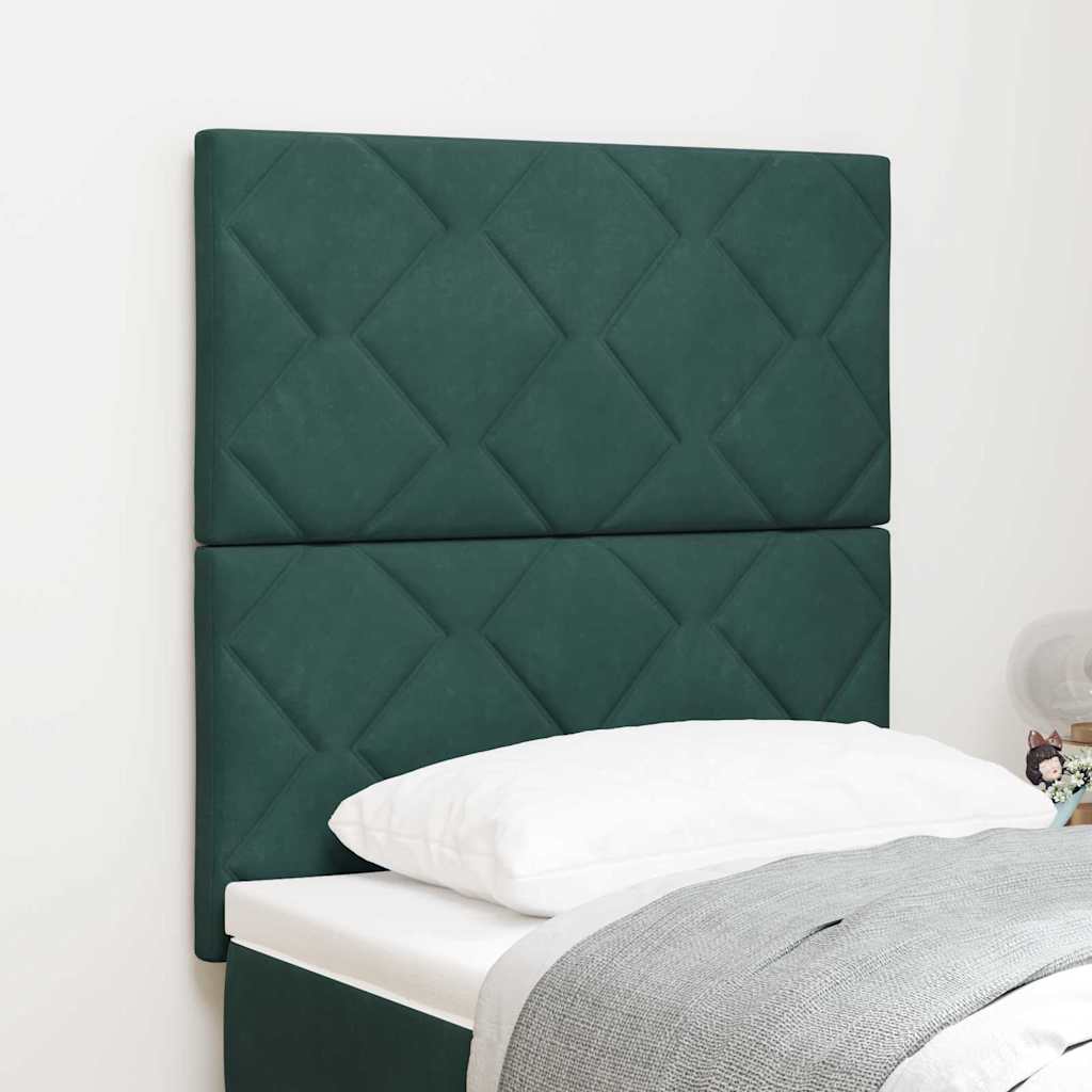 Tête de lit avec tête de lit Vert foncé 80 cm Velours
