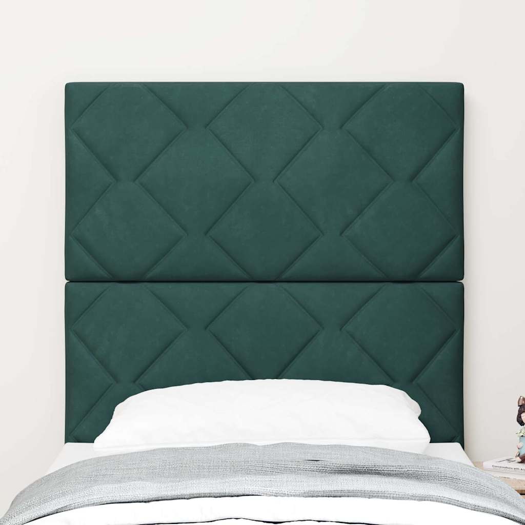 Tête de lit avec tête de lit Vert foncé 80 cm Velours