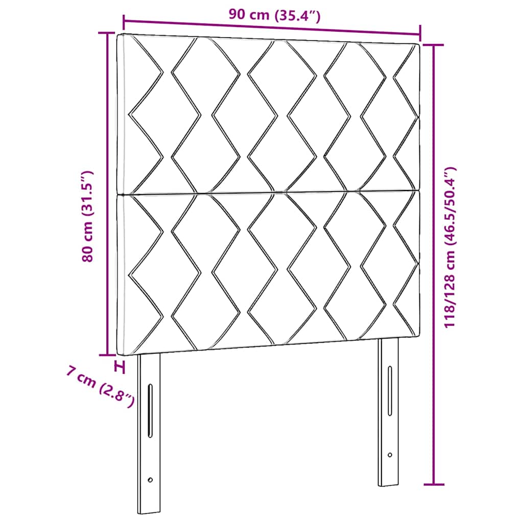 Tête de lit avec tête de lit Noir 90 cm Velours - XIOS