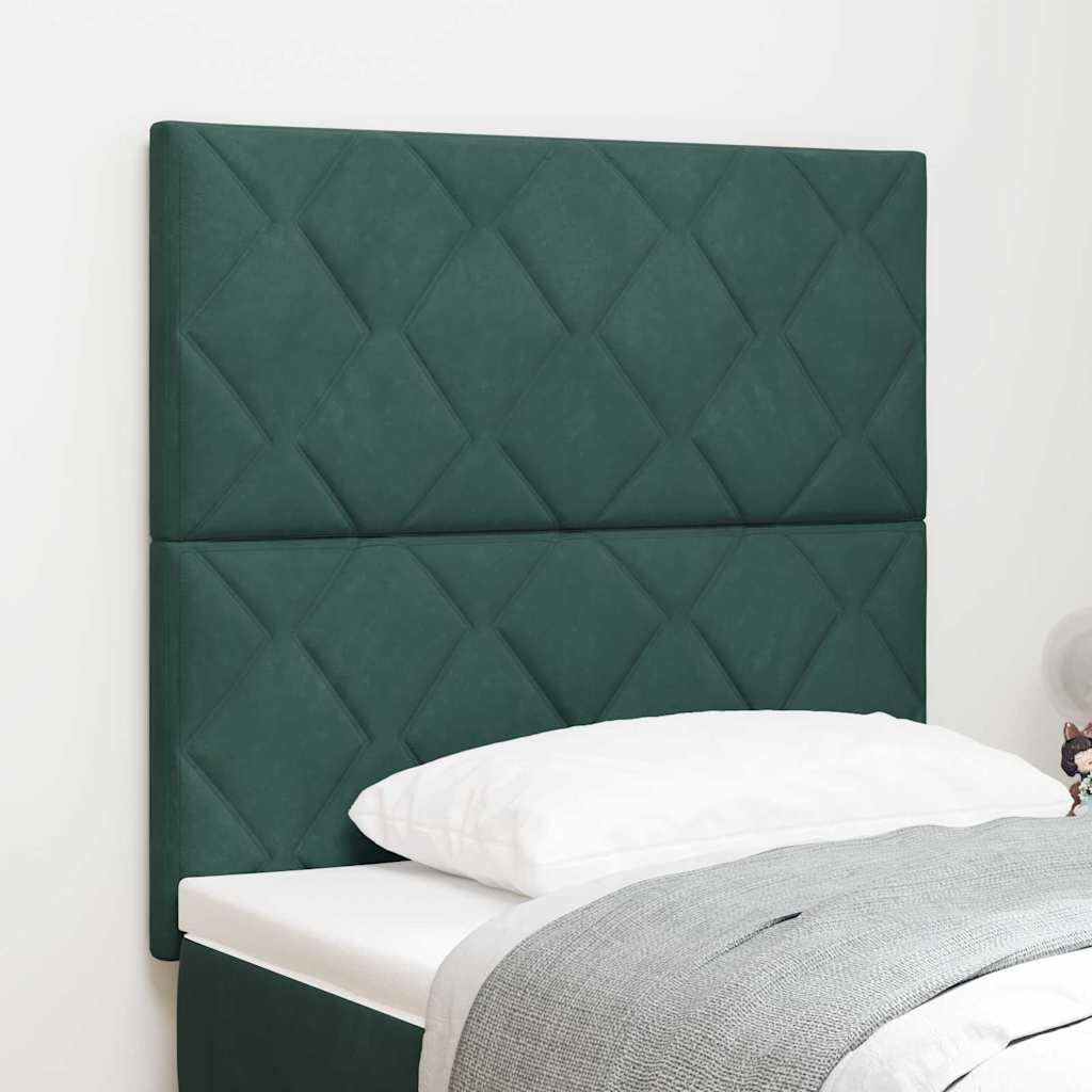 Tête de lit avec tête de lit Vert foncé 90 cm Velours - XIOS