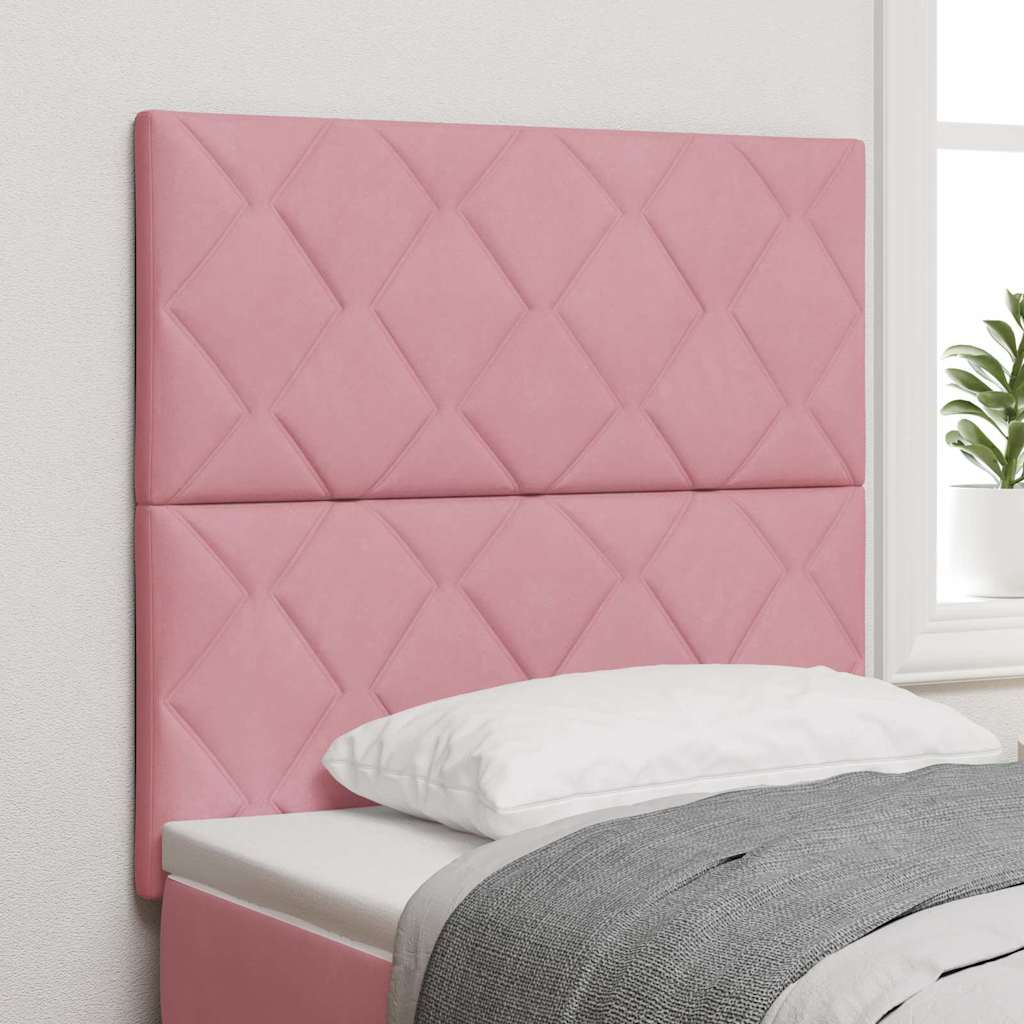 Tête de lit Montage mural Géométrique Rose 100 cm Velours - XIOS