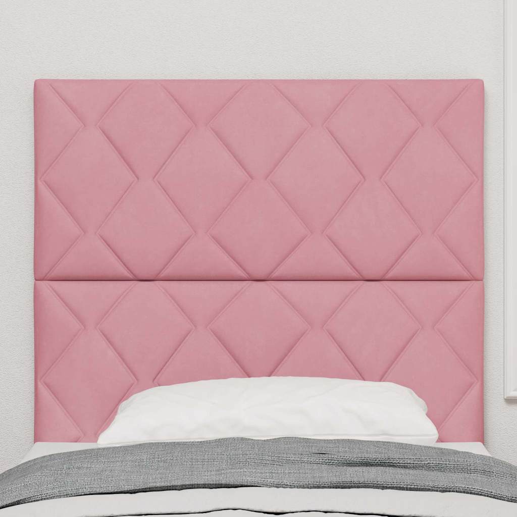 Tête de lit Montage mural Géométrique Rose 100 cm Velours - XIOS