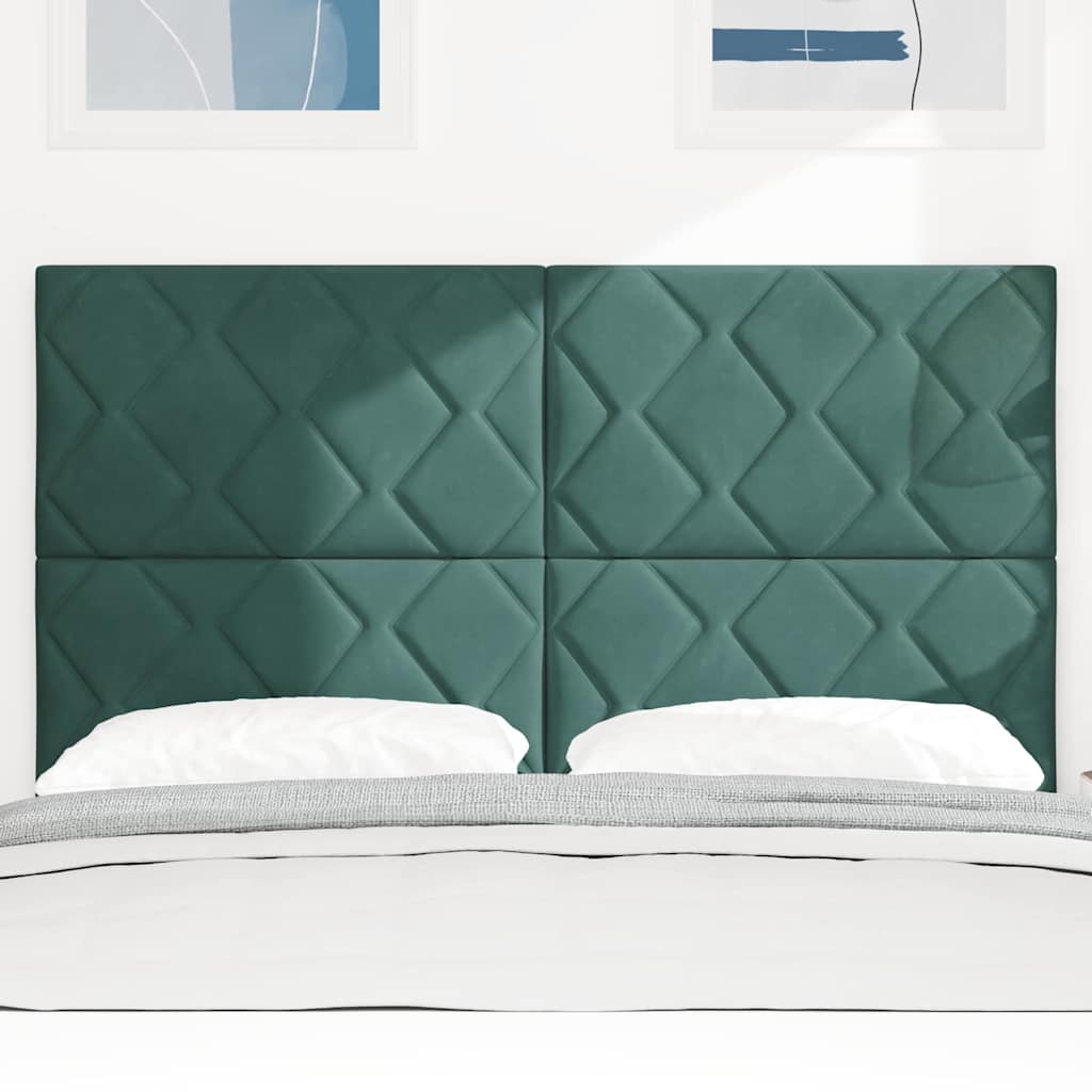 Tête de lit avec tête de lit Vert foncé 144 cm Velours