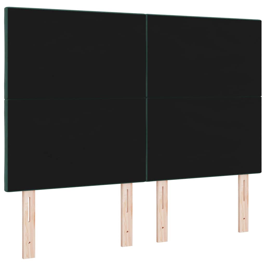 Tête de lit avec tête de lit Vert foncé 144 cm Velours