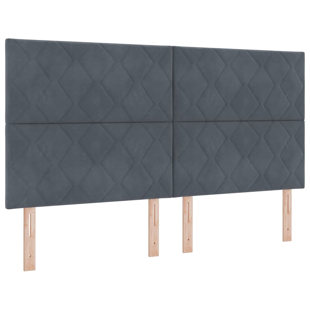 Tête de lit avec tête de lit Gris foncé 180 cm Velours
