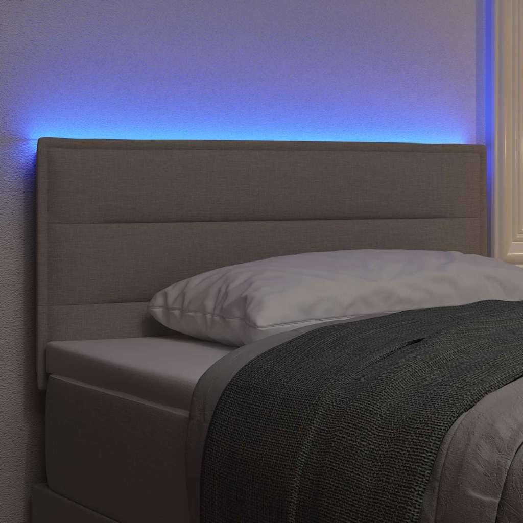 Tête de lit LED avec des lumières à LED Taupe 90 cm Polyester