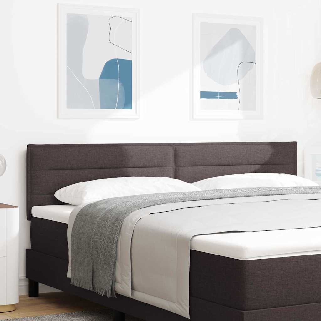 Tête de lit LED avec tête de lit Marron foncé 180 cm Polyester