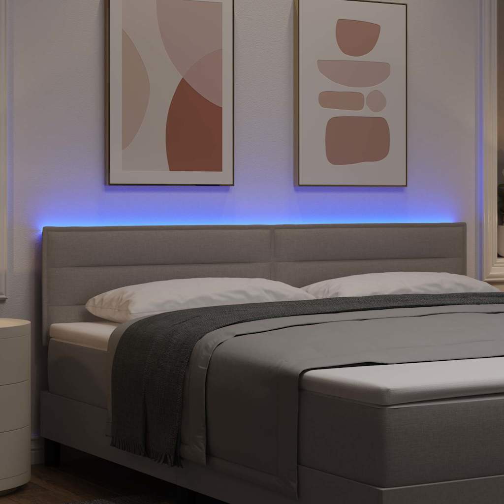 Tête de lit LED avec des lumières à LED Taupe 180 cm Polyester - XIOS