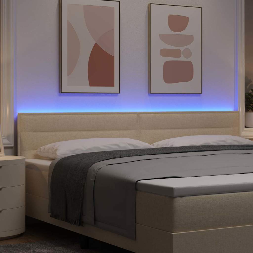 Tête de lit LED avec des lumières à LED Crème 200 cm Polyester - XIOS