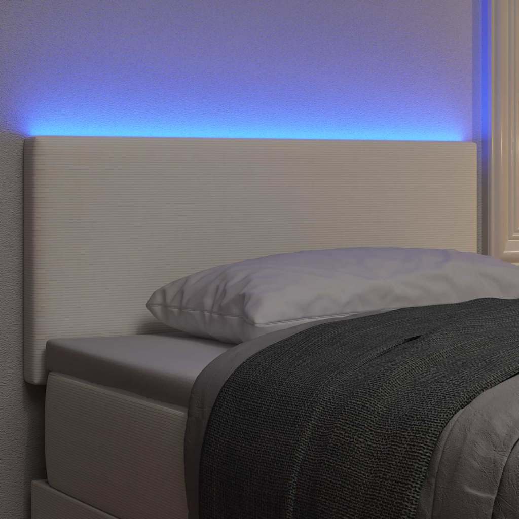 Tête de lit LED avec des lumières à LED Crème 100 cm Polyester - XIOS