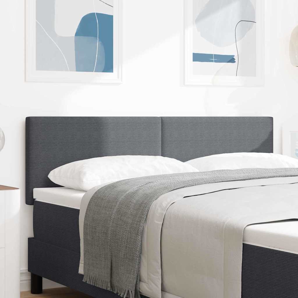 Tête de lit LED Gris foncé 144 cm Tissu en velours côtelé - XIOS