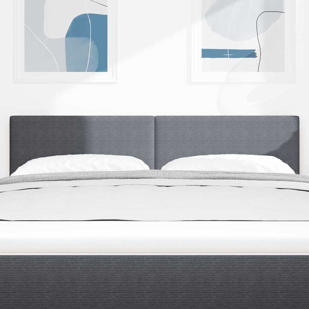 Tête de lit LED Gris foncé 144 cm Tissu en velours côtelé - XIOS