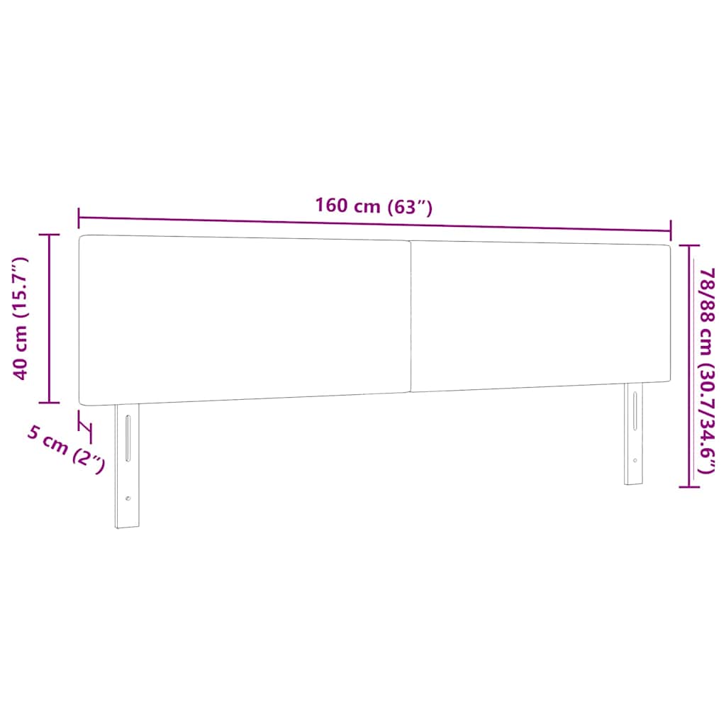 Tête de lit LED avec tête de lit Gris foncé 160 cm Polyester - XIOS
