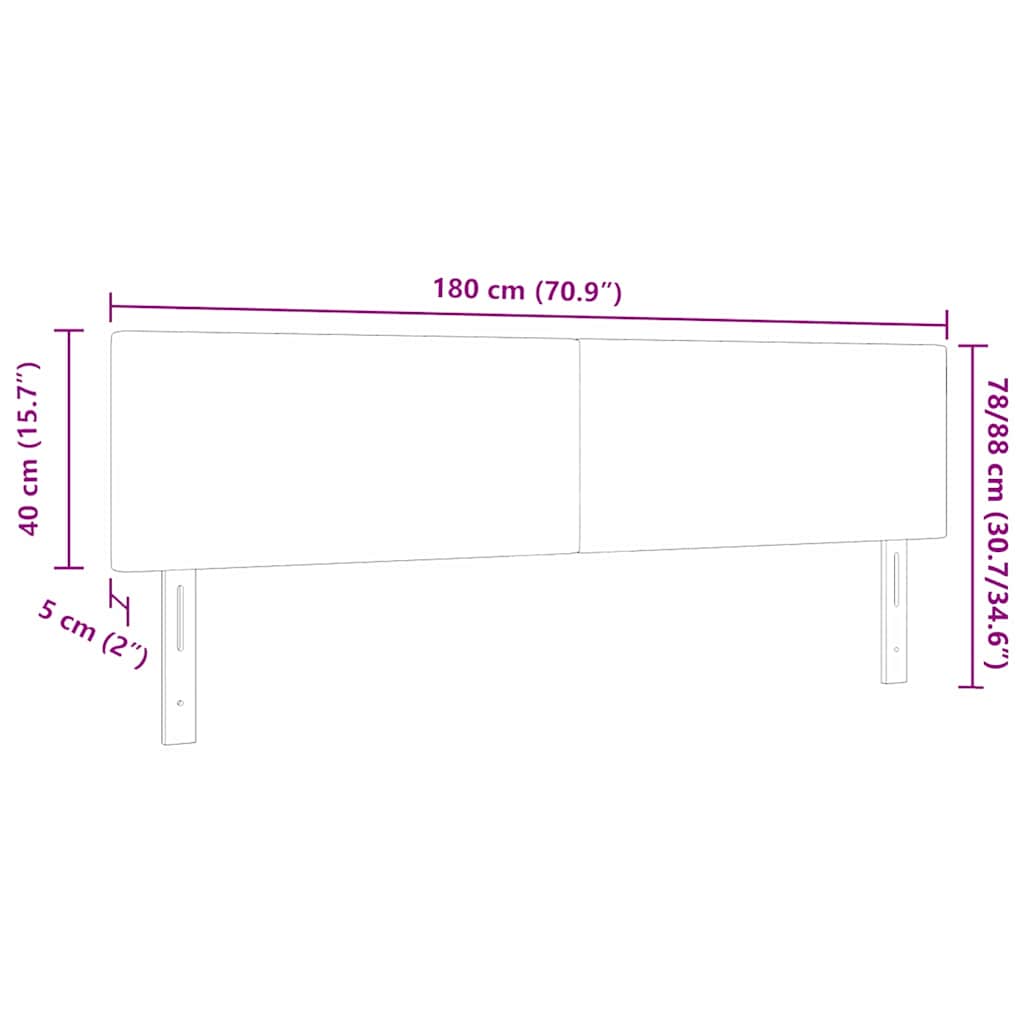 Tête de lit LED avec tête de lit Gris clair 180 cm Polyester - XIOS