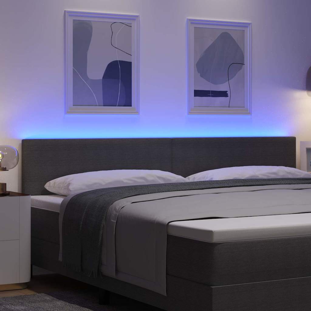 Tête de lit LED avec tête de lit Gris clair 200 cm Polyester - XIOS