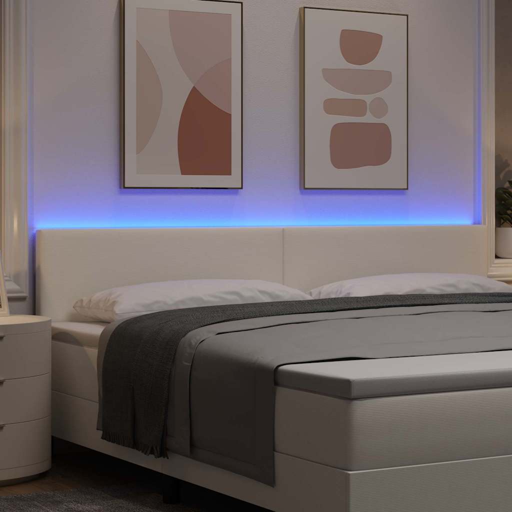 Tête de lit LED avec des lumières à LED Crème 200 cm Polyester - XIOS
