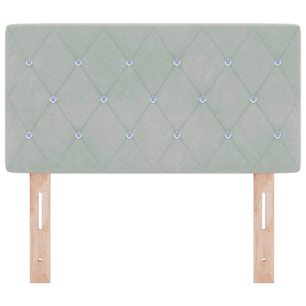Tête de lit LED avec bandes LED Gris clair 80 cm Velours - XIOS