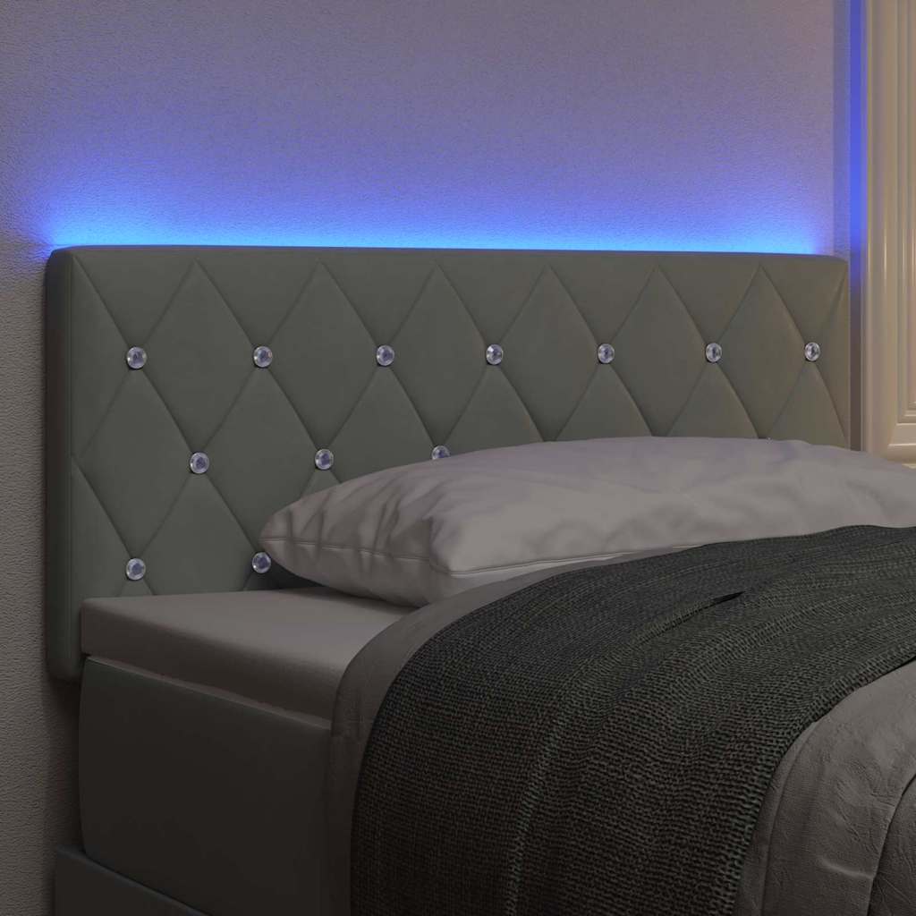 Tête de Lit LED Argyle Gris clair 100 cm Velours - XIOS