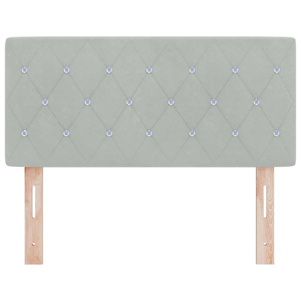 Tête de Lit LED Argyle Gris clair 100 cm Velours - XIOS