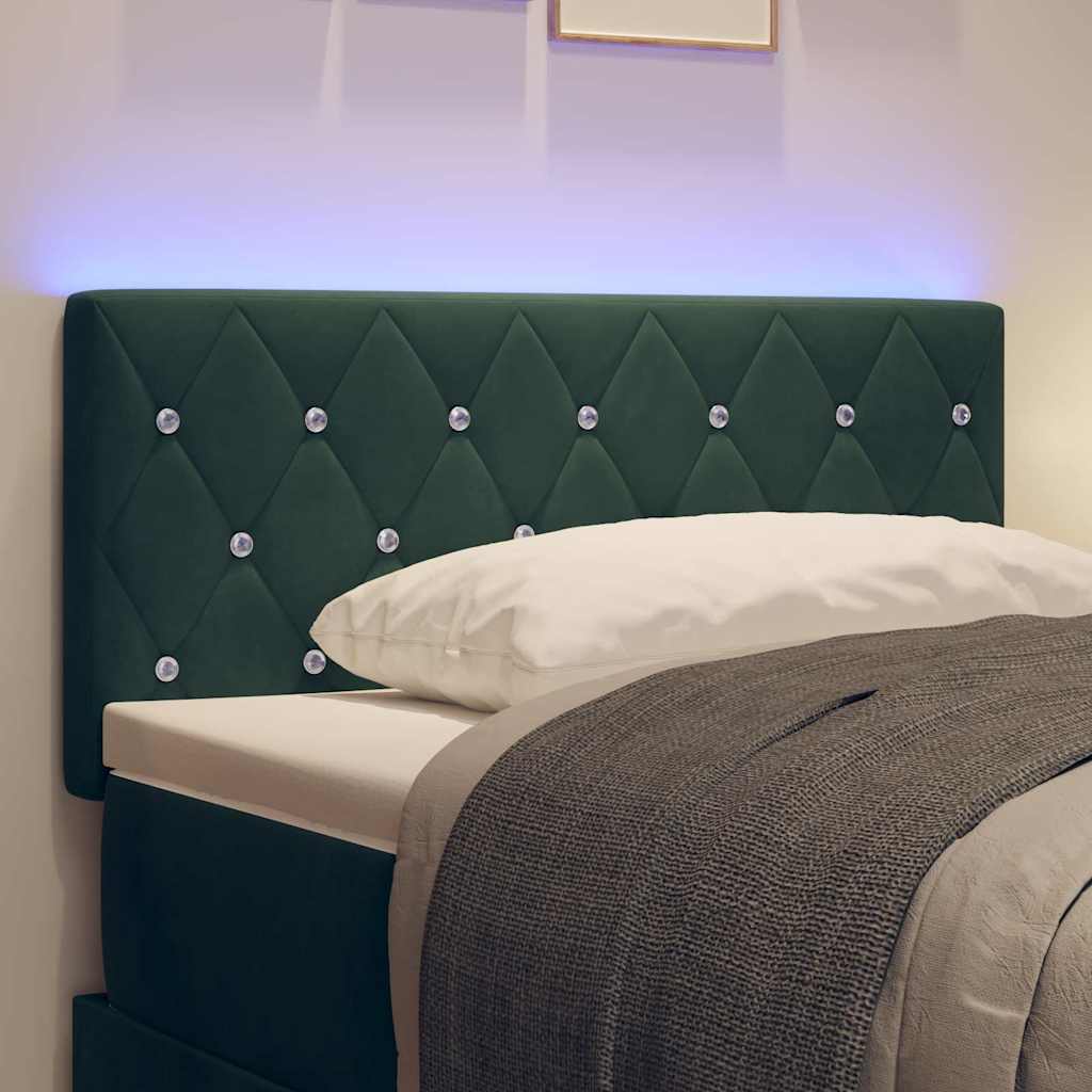 Tête de Lit LED Argyle Vert foncé 100 cm Velours - XIOS