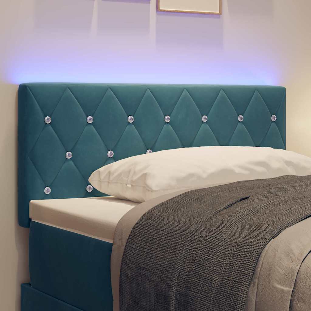 Tête de Lit LED Argyle Bleu foncé 100 cm Velours - XIOS