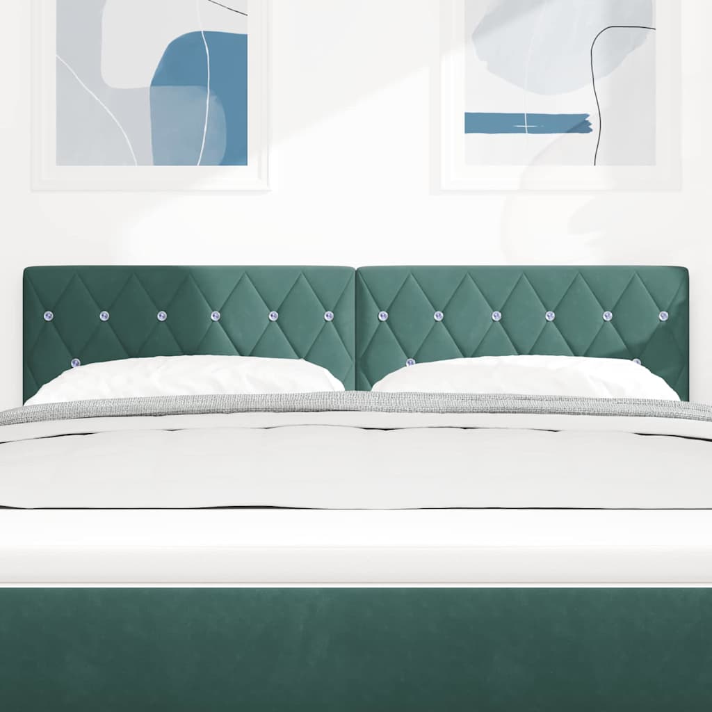 Tête de Lit LED Argyle Vert foncé 144 cm Velours - XIOS