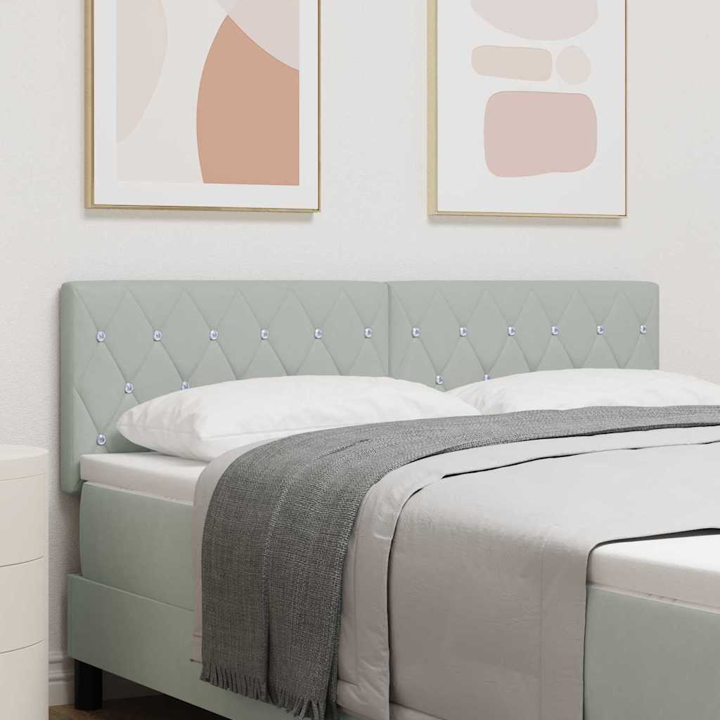 Tête de Lit LED Argyle Gris clair 80 cm Velours - XIOS