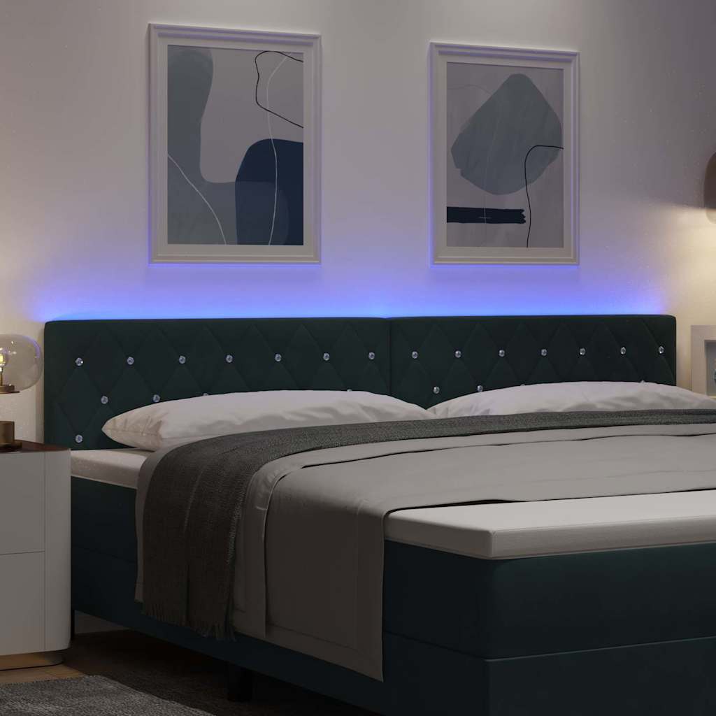 Tête de Lit LED Argyle Vert foncé 100 cm Velours - XIOS